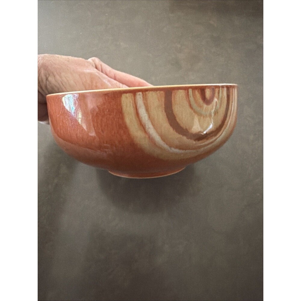 Denby Fire Chili Bowl Swirl Soup Cereal 6" Swirl  England Stoneware - 1 piece